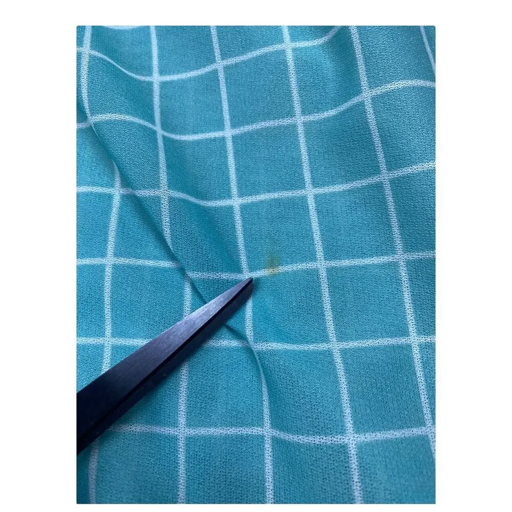 VTG 70s Sears ‘The‎ Shirtdress’ Baby Blue Checkered Plaid Long Sleeve Dress S-M - Picture 11 of 11